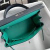 KELLY 28 TOGO LEATHER HORSESHOE STAMP (HSS) ETAIN & MALACHITE WITH PALLADIUM HARDWARE (PHW)