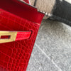 MINI KELLY II (20) SHINY (LISSE) MISSISSIPPIENSIS ALLIGATOR LEATHER BRAISE WITH GOLD HARDWARE (GHW)