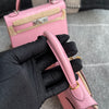 MINI KELLY II (20) MATTE MISSISSIPPIENSIS ALLIGATOR LEATHER BUBBLEGUM WITH GOLD HARDWARE (GHW)