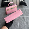 MINI KELLY II (20) MATTE MISSISSIPPIENSIS ALLIGATOR LEATHER BUBBLEGUM WITH GOLD HARDWARE (GHW)