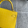 MINI KELLY II (20) MATTE MISSISSIPPIENSIS ALLIGATOR LEATHER MIMOSA WITH GOLD HARDWARE (GHW)