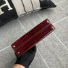 MINI KELLY II (20) SHINY (LISSE) MISSISSIPPIENSIS ALLIGATOR LEATHER BORDEAUX WITH GOLD HARDWARE (GHW)