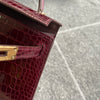 MINI KELLY II (20) SHINY (LISSE) MISSISSIPPIENSIS ALLIGATOR LEATHER BORDEAUX WITH GOLD HARDWARE (GHW)