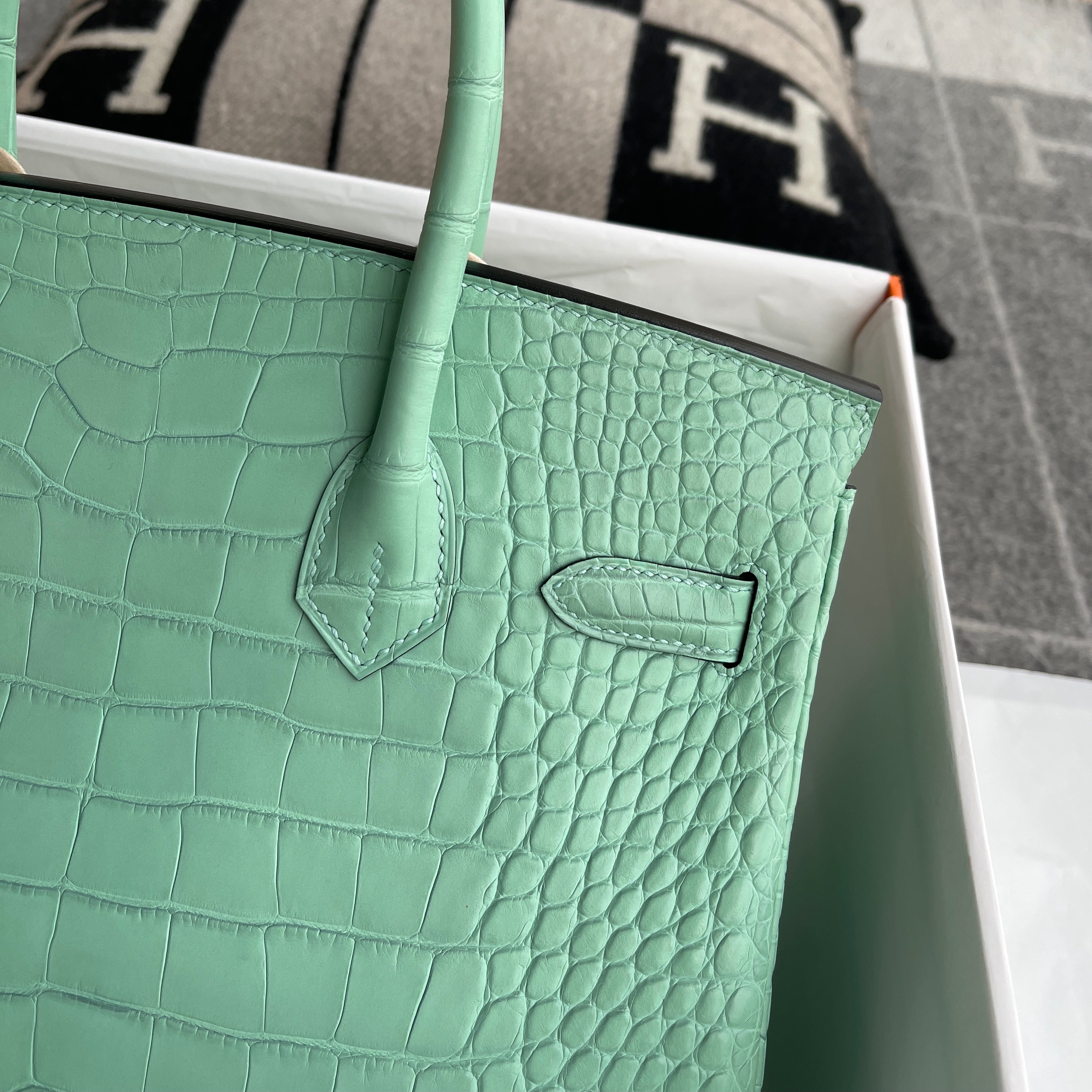 BIRKIN 30 MATTE MISSISSIPPIENSIS ALLIGATOR LEATHER VERT D'EAU WITH PALLADIUM HARDWARE (PHW)