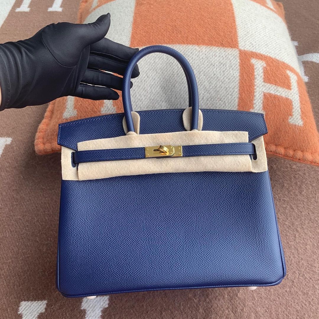 BIRKIN 25 EPSOM LEATHER BLUE SAPPHIRE WITH GOLD HARDWARE (GHW)