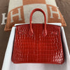 BIRKIN 25 SHINY NILOTICUS CROCODILE LEATHER BRAISE WITH GOLD HARDWARE (GHW)