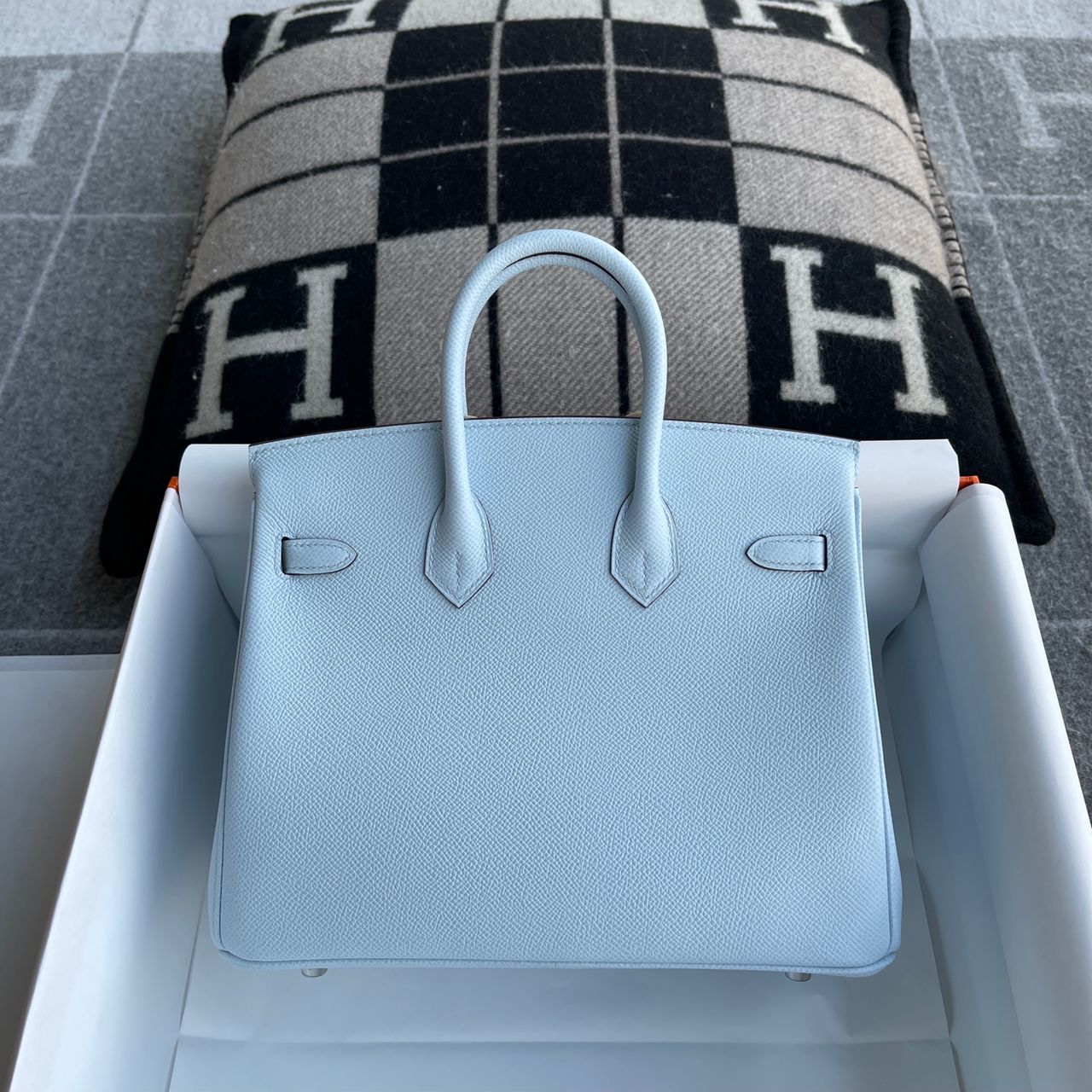 BIRKIN 25 EPSOM LEATHER BLEU ZEPHYR WITH PALLADIUM HARDWARE (PHW)