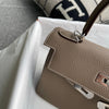 KELLY 28 RETOURNE TOGO LEATHER ETOUPE WITH PALLADIUM HARDWARE (PHW)