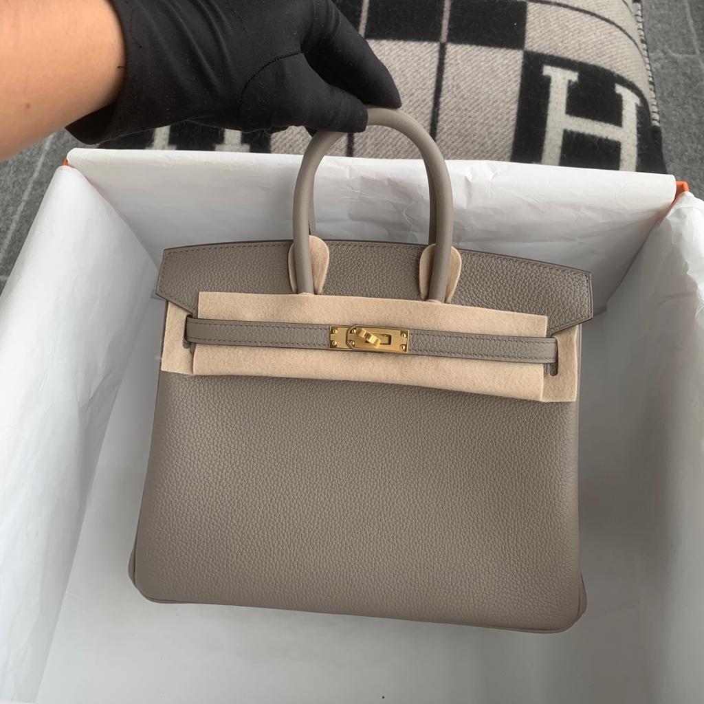 BIRKIN 25 TOGO LEATHER GRIS ASPHALT WITH GOLD HARDWARE (GHW)