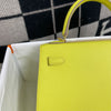 KELLY 25 EPSOM LEATHER LIME (YELLOW) WITH GOLD HARDWARE (GHW)